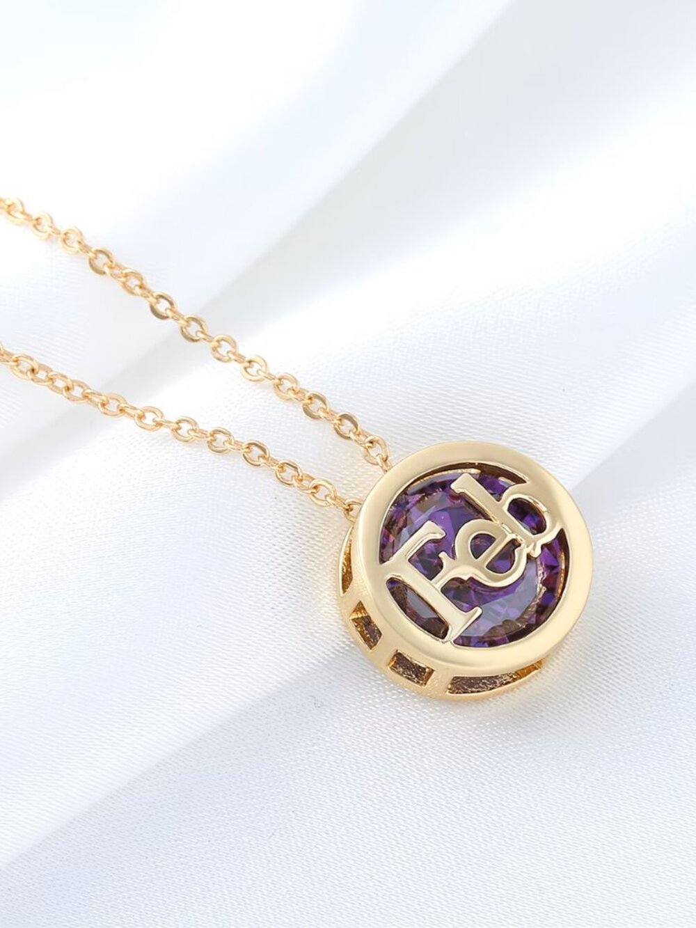February Purple Amethyst Birthstone Pendant Necklace Feb Birthday Jewelry Gift